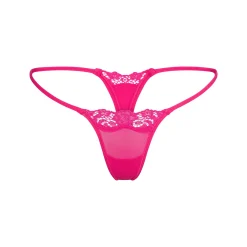 FITS EVERYBODY CORDED LACE STRING THONG | NEON ROSE-Skims Fashion