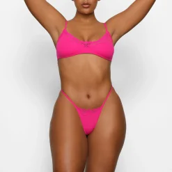 FITS EVERYBODY CORDED LACE STRING THONG | NEON ROSE-Skims Fashion