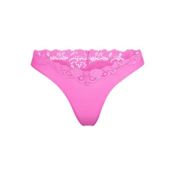 FITS EVERYBODY CORDED LACE DIPPED THONG | NEON ORCHID-Skims Discount