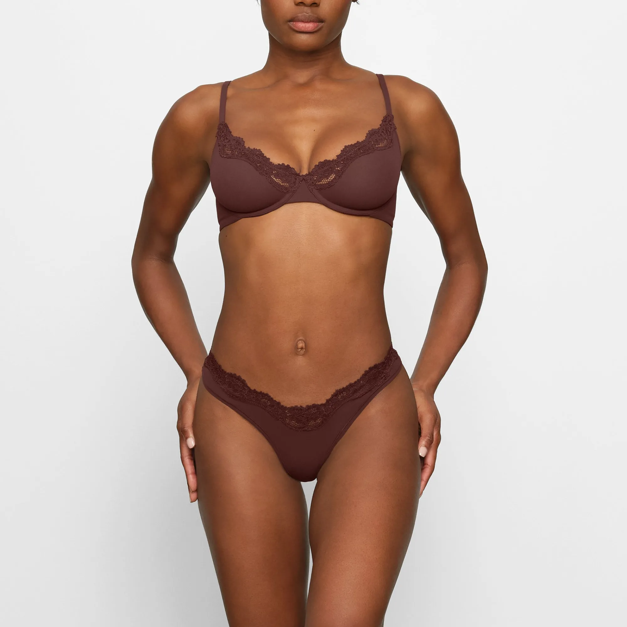FITS EVERYBODY CORDED LACE UNLINED SCOOP BRA |-Skims Outlet