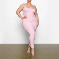 FITS EVERYBODY CORDED LACE LONG SLIP DRESS | CHERRY BLOSSOM-Skims Hot