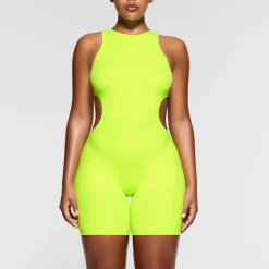 FITS EVERYBODY HIGH NECK CUT OUT ONESIE | GREEN-Skims Hot