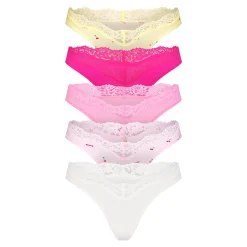FITS EVERYBODY LACE DIPPED THONG 5-PACK | CHERRY PRINT MULTI-Skims Clearance