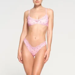 FITS EVERYBODY LACE SCOOP BRALETTE 2-PACK | FLAMINGO AND CHERRY PRINT-Skims Best