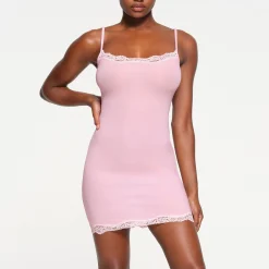 FITS EVERYBODY LACE SLIP DRESS | CHERRY BLOSSOM TONAL-Skims Outlet