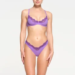 FITS EVERYBODY LACE UNLINED SCOOP BRA | ULTRA VIOLET TONAL-Skims Discount