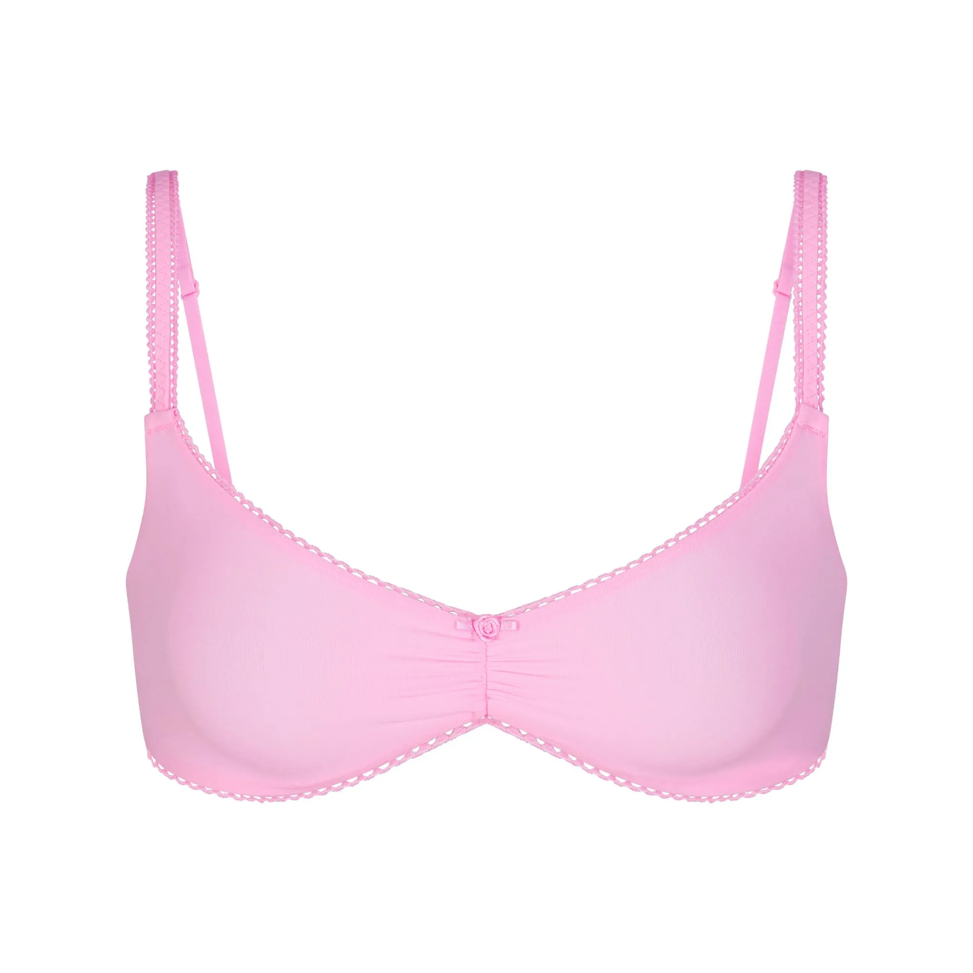 FITS EVERYBODY PICOT TRIM SKIMPY SCOOP BRALETTE | BUBBLE GUM-Skims Best