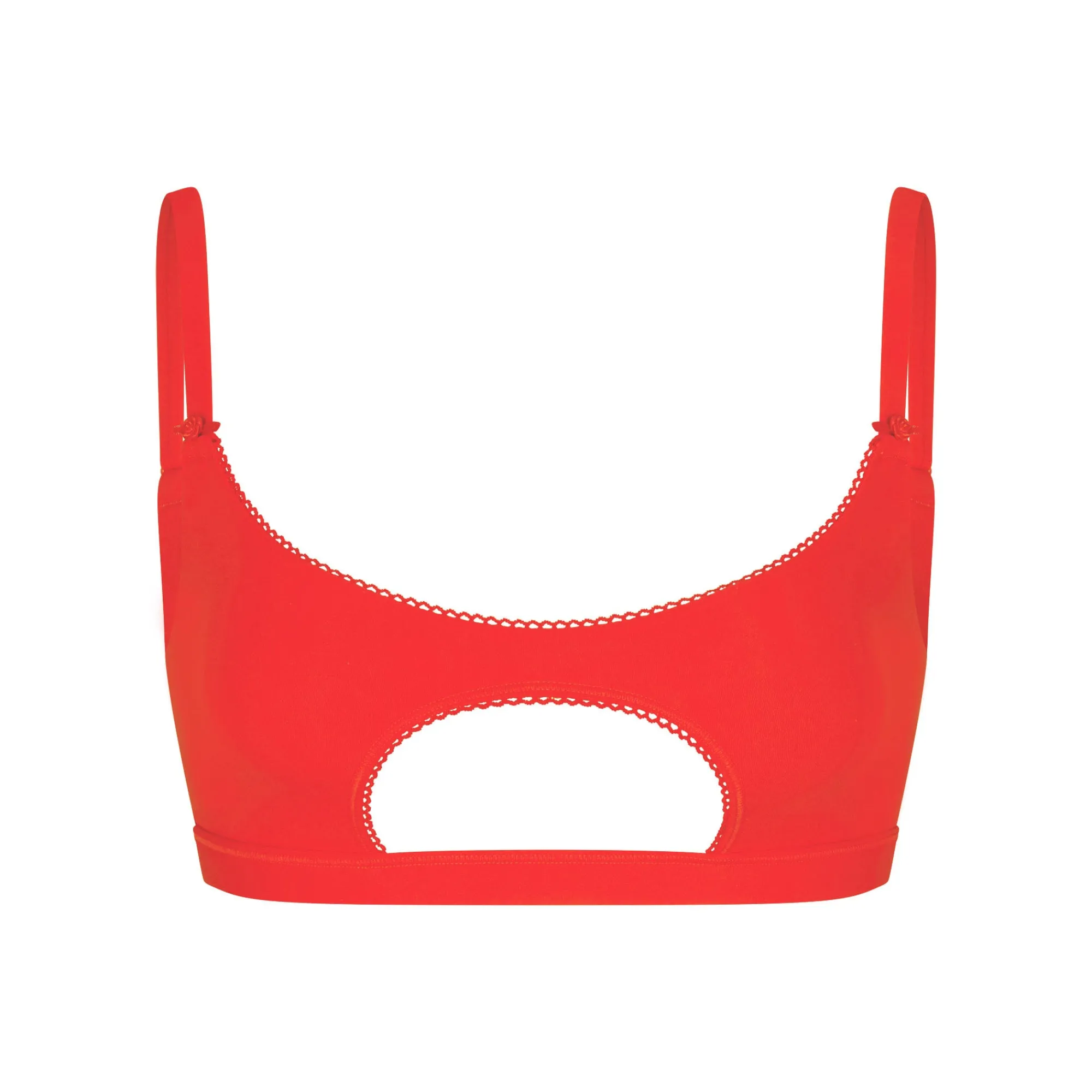 FITS EVERYBODY PICOT TRIM CUT OUT SCOOP BRALETTE |-Skims Discount