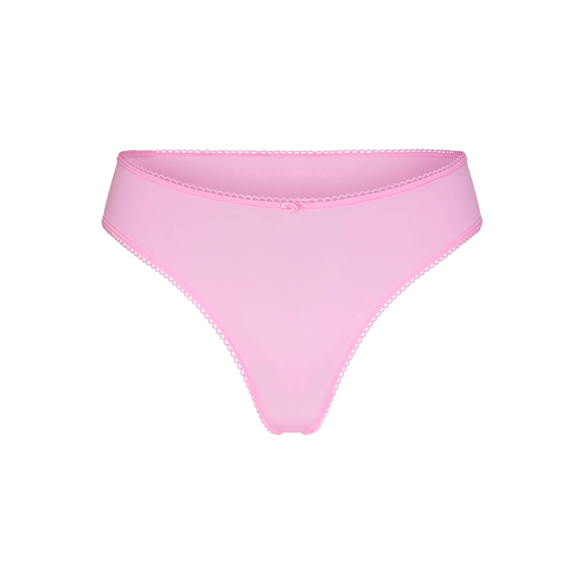 FITS EVERYBODY PICOT TRIM THONG | BUBBLE GUM-Skims Fashion