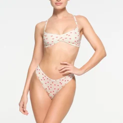 FITS EVERYBODY PICOT TRIM SKIMPY SCOOP BRALETTE | RUBY HEART PRINT-Skims Best
