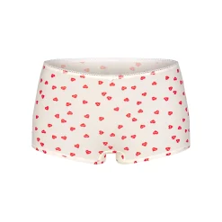 FITS EVERYBODY PICOT TRIM BOY SHORT | RUBY HEART PRINT-Skims Online