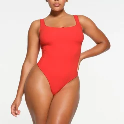 FITS EVERYBODY PICOT TRIM SQUARE NECK BODYSUIT |-Skims Fashion