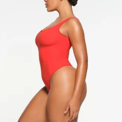FITS EVERYBODY PICOT TRIM SQUARE NECK BODYSUIT |-Skims Fashion