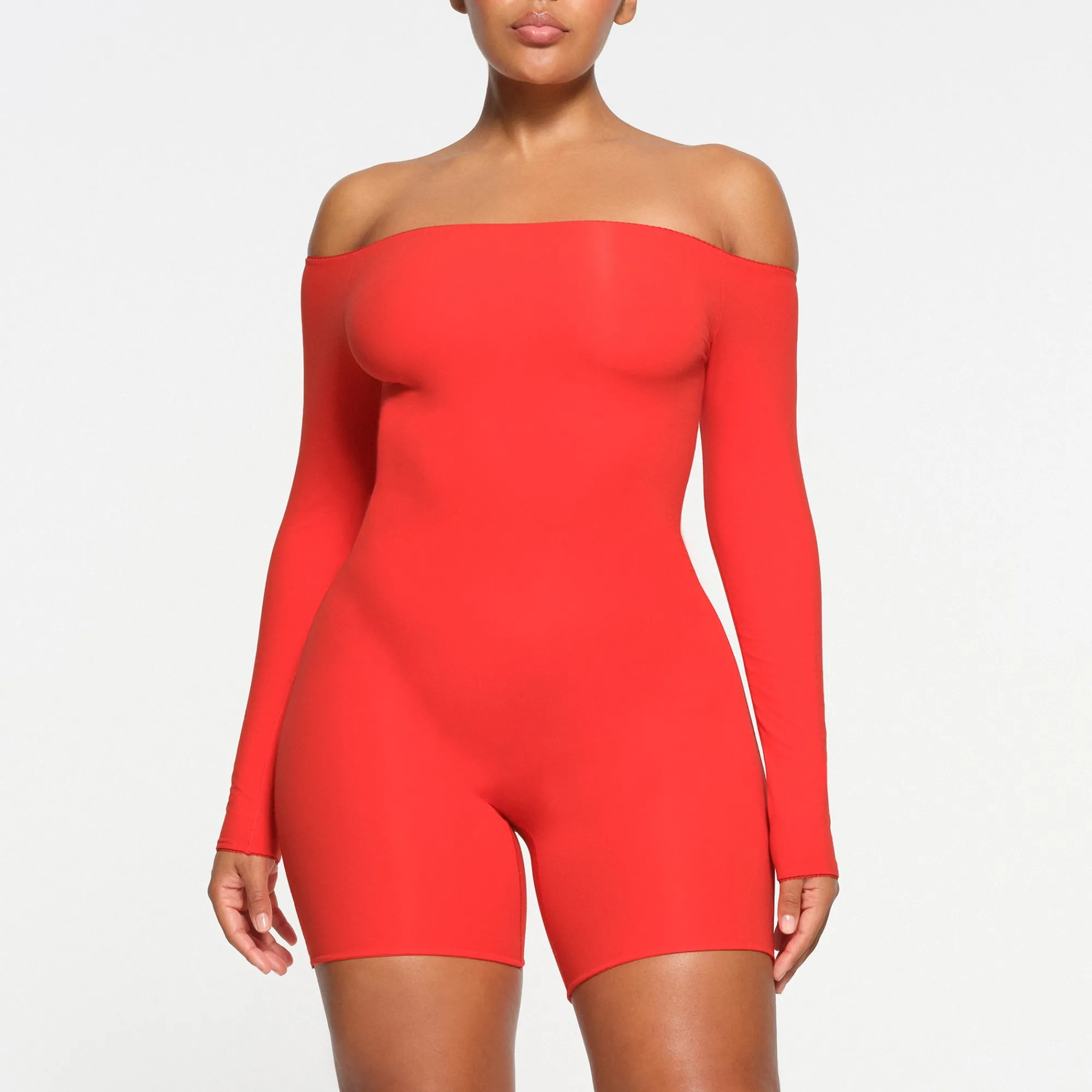 FITS EVERYBODY PICOT TRIM OFF THE SHOULDER ONESIE |-Skims Sale