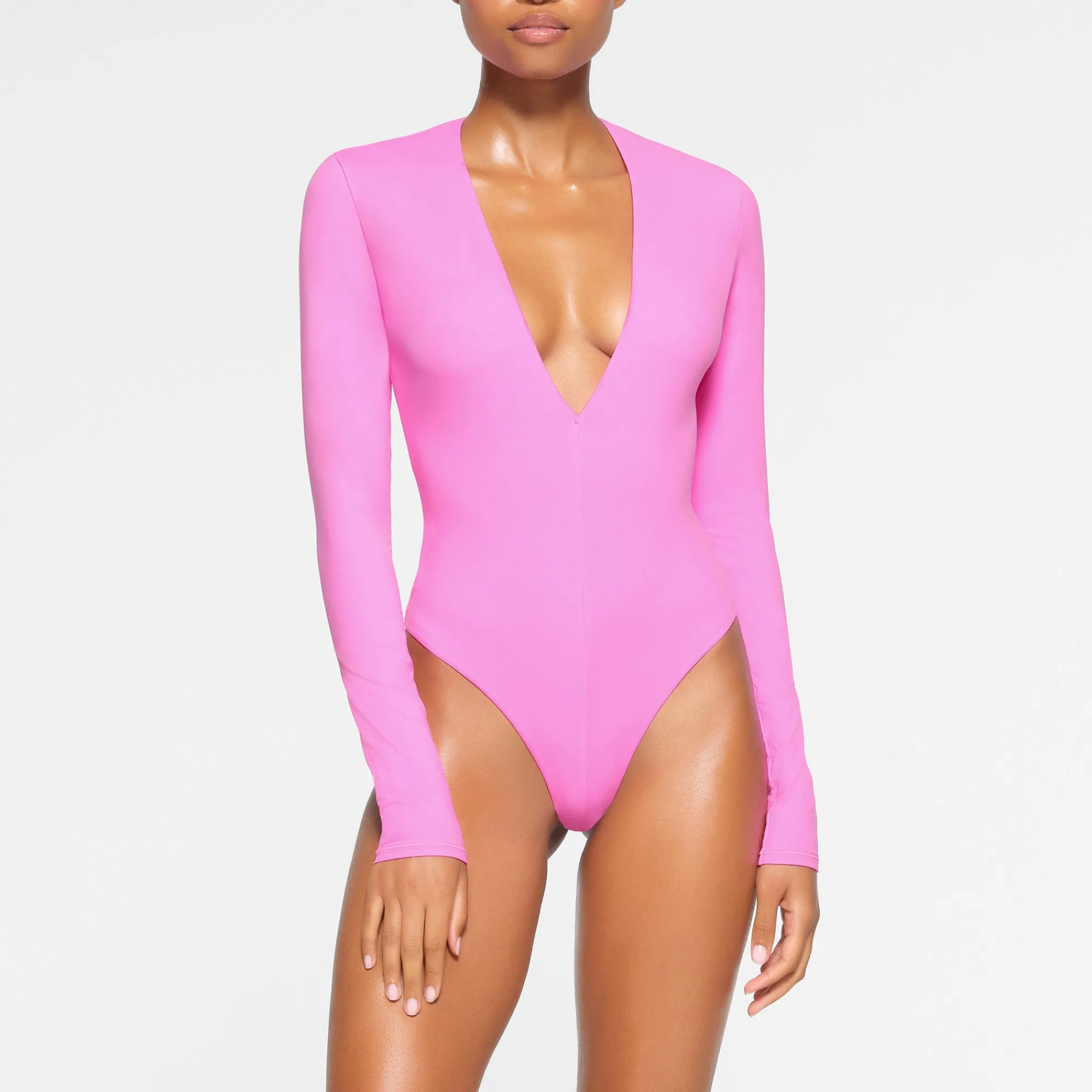 FITS EVERYBODY PLUNGE BODYSUIT | NEON ORCHID-Skims New