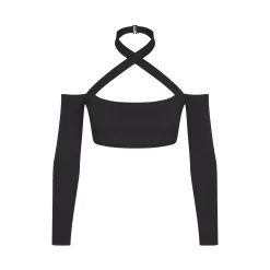 FITS EVERYBODY WRAP LONG SLEEVE SUPER CROPPED TOP |-Skims Discount