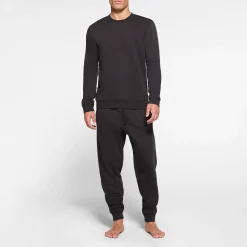 FLEECE LOUNGE MENS CREWNECK | WASHED ONYX-Skims Best