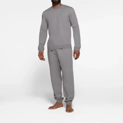 FLEECE LOUNGE MENS CREWNECK | DARK HEATHER GREY-Skims Best