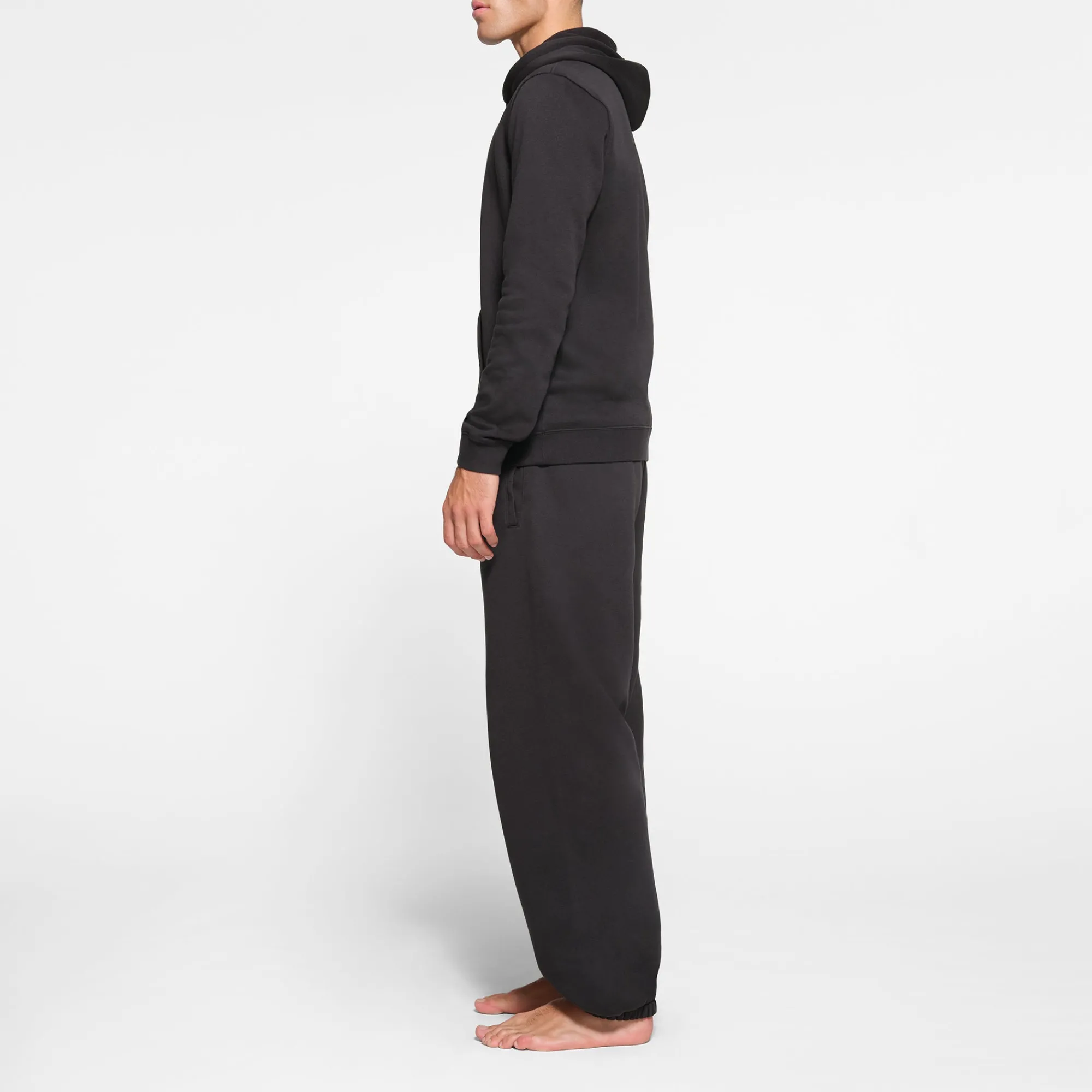 FLEECE LOUNGE MENS HOODIE | WASHED ONYX-Skims Clearance