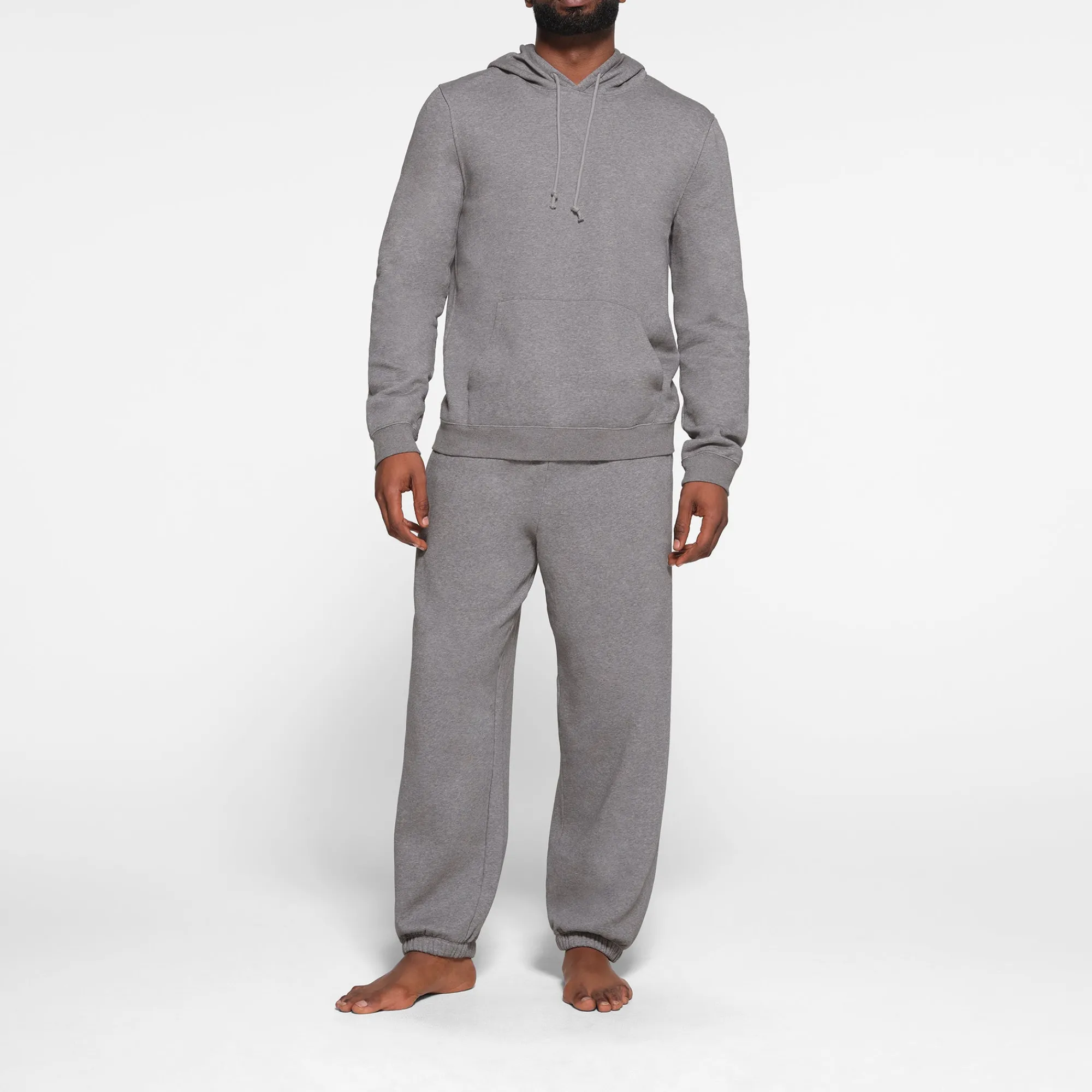 FLEECE LOUNGE MENS HOODIE | DARK HEATHER GREY-Skims Hot
