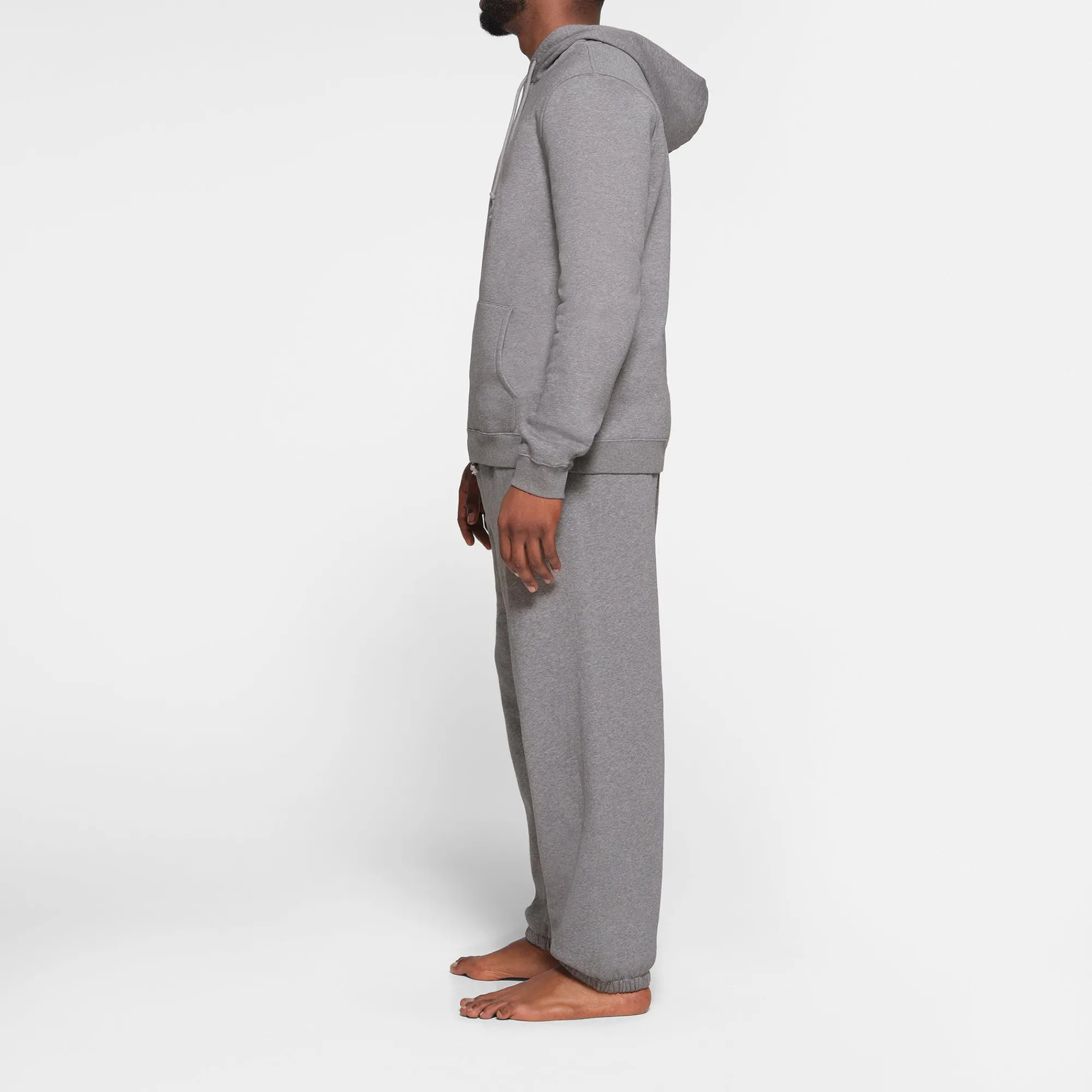 FLEECE LOUNGE MENS HOODIE | DARK HEATHER GREY-Skims Hot