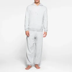 FLEECE LOUNGE MENS HOODIE | LIGHT HEATHER GREY-Skims Fashion