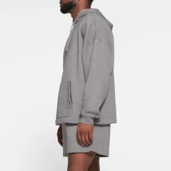 FLEECE LOUNGE MENS OVERSIZED HOODIE | DARK HEATHER GREY-Skims Hot
