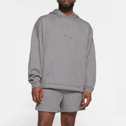 FLEECE LOUNGE MENS OVERSIZED HOODIE | DARK HEATHER GREY-Skims Hot
