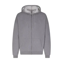 FLEECE LOUNGE MENS OVERSIZED ZIP UP HOODIE | DARK HEATHER GREY-Skims New