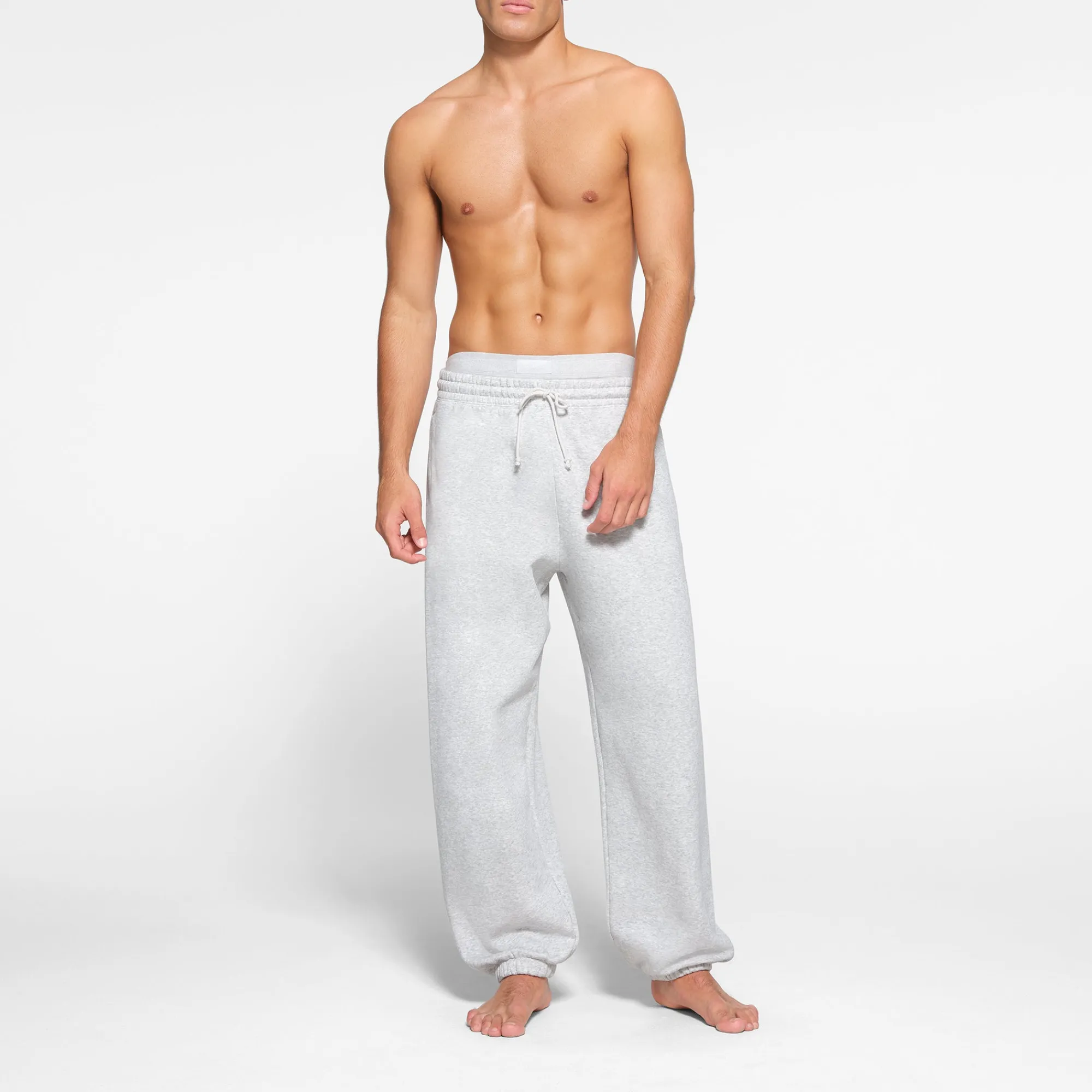 FLEECE LOUNGE MENS OVERSIZED JOGGER | LIGHT HEATHER GREY-Skims Best