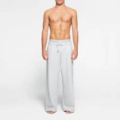 FLEECE LOUNGE MENS OVERSIZED STRAIGHT LEG PANT | LIGHT HEATHER GREY-Skims Clearance