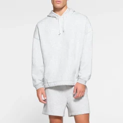 FLEECE LOUNGE MENS OVERSIZED HOODIE | LIGHT HEATHER GREY-Skims New