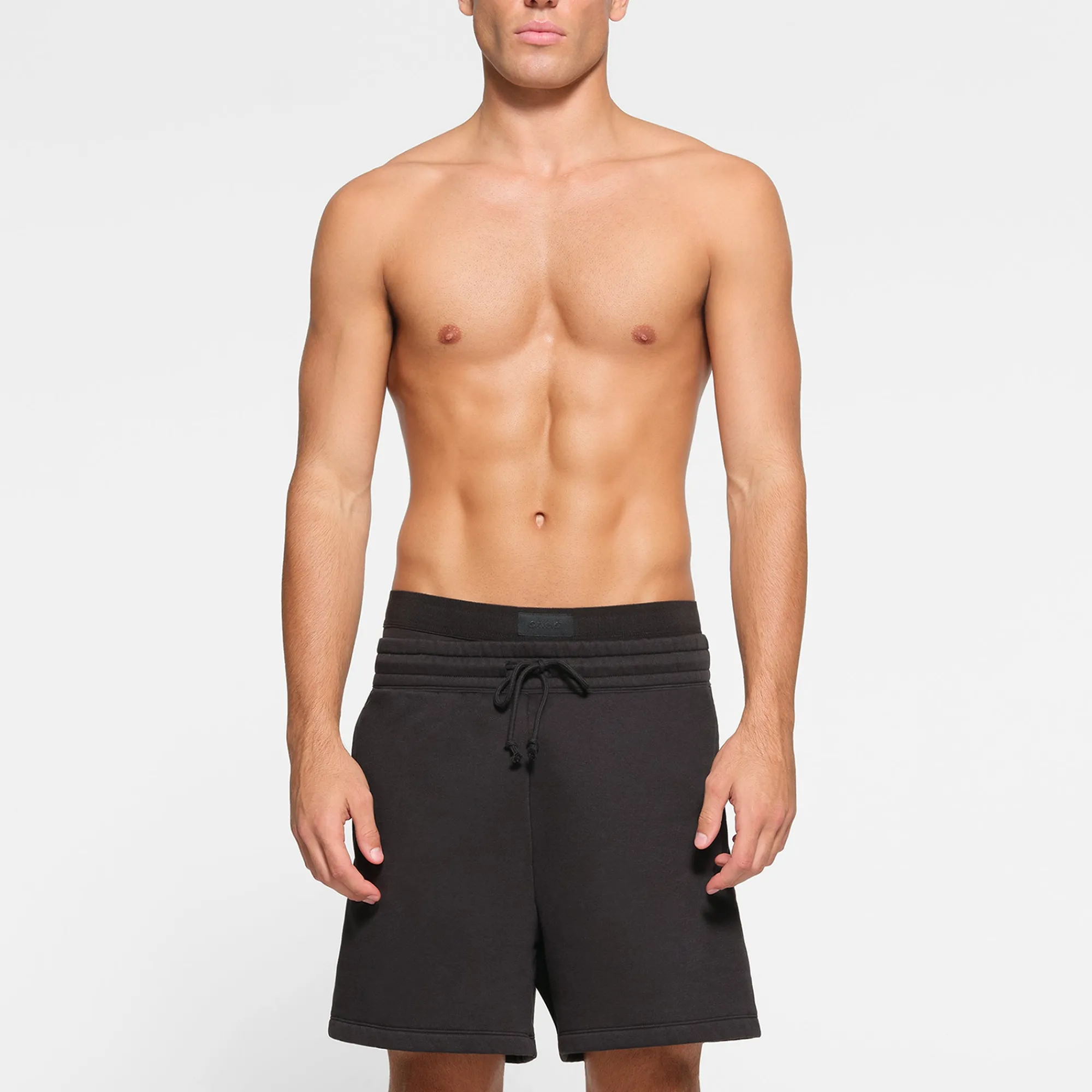 FLEECE LOUNGE MENS RELAXED SHORT | WASHED ONYX-Skims Online