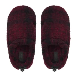 FLEECE SLEEP UNISEX SLIPPER | WINE PLAID-Skims Best