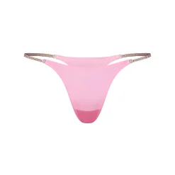 JELLY SHEER CRYSTAL CHAIN SIDE THONG | BUBBLE GUM-Skims Outlet