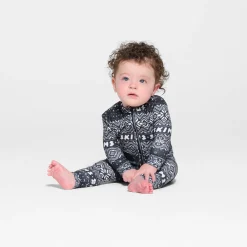 LOGO PLUSH POINTELLE BABY ONESIE | ONYX FAIR ISLE-Skims Online