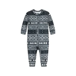 LOGO PLUSH POINTELLE BABY ONESIE | ONYX FAIR ISLE-Skims Online