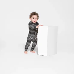 LOGO PLUSH POINTELLE BABY ONESIE | ONYX FAIR ISLE-Skims Online