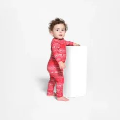 LOGO PLUSH POINTELLE BABY ONESIE | RED FAIR ISLE-Skims Outlet