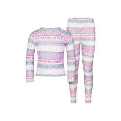 LOGO PLUSH POINTELLE KIDS LONG SLEEVE SET | OPAL FAIR ISLE-Skims Online