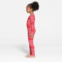 LOGO PLUSH POINTELLE KIDS LONG SLEEVE SET | RED FAIR ISLE-Skims Best