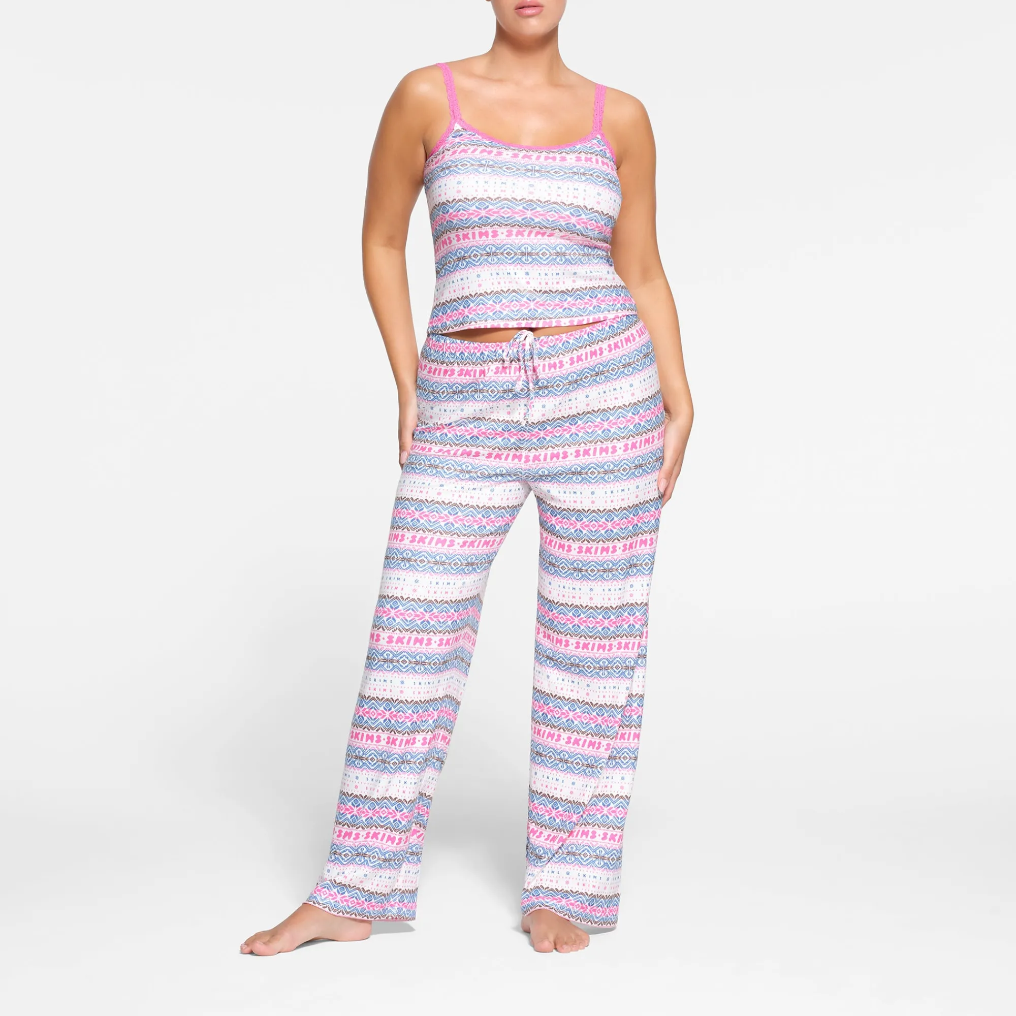 LOGO PLUSH POINTELLE SCOOP TANK | OPAL FAIR ISLE-Skims Clearance