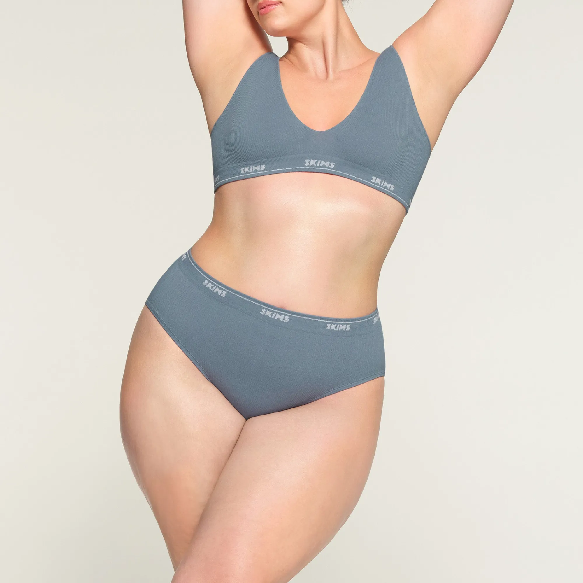 LOGO RIB HIGH LEG BIKINI |-Skims Discount