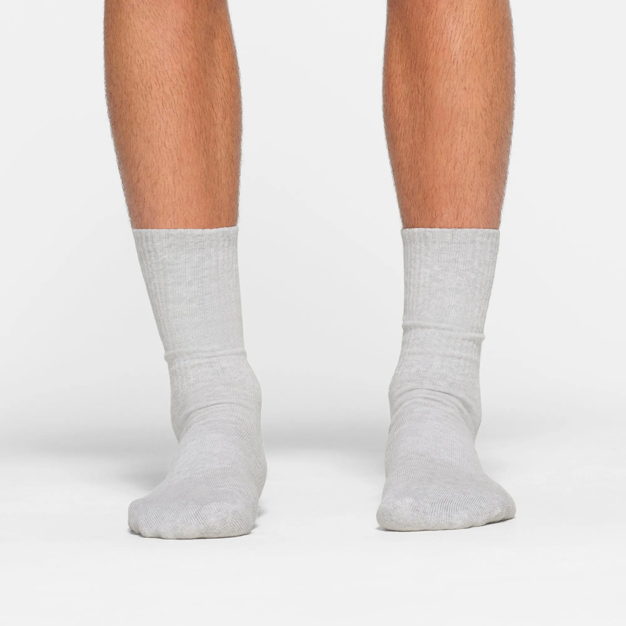 MENS TUBE CREW SOCK 3-PACK | LIGHT HEATHER GREY-Skims Best