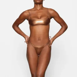 METALLIC SWIM MICRO SCOOP BIKINI TOP |-Skims Best