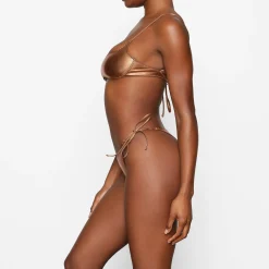METALLIC SWIM MICRO SCOOP BIKINI TOP |-Skims Best