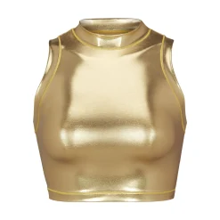 METALLIC SWIM MOCK NECK TANK |-Skims Best