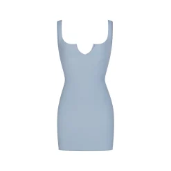 RAW EDGE SLIT FRONT MINI DRESS |-Skims Online
