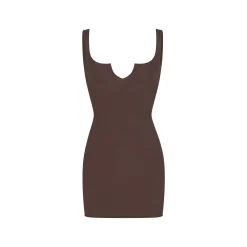 RAW EDGE SLIT FRONT MINI DRESS |-Skims Best