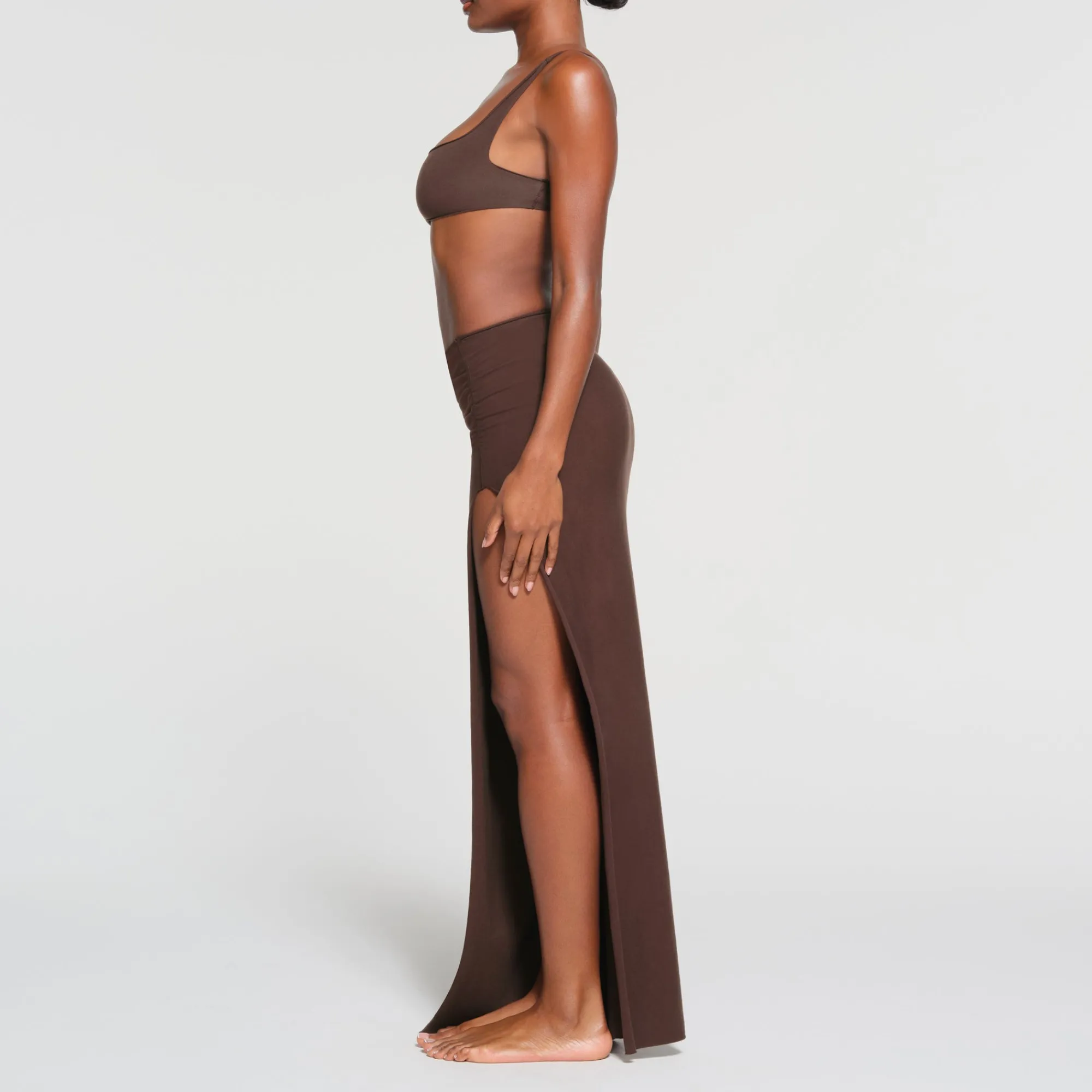 RAW EDGE SLIT LONG SKIRT |-Skims New